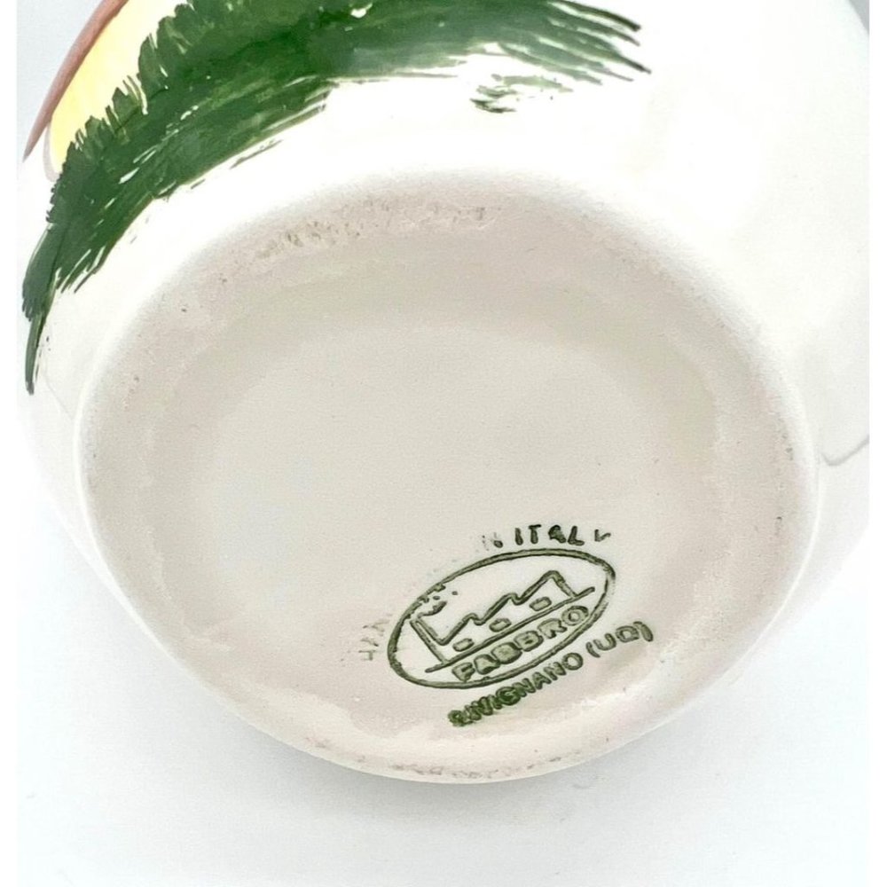 Hand Painted Mushroom Pitcher Creamer Fabbro Italy Marcia Dei Funghi 1997 - Picture 6 of 6
